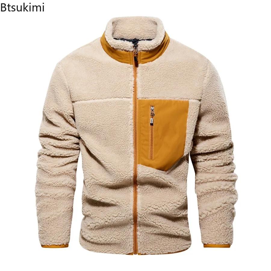 Vestes d'hiver en laine d'agneau pour hommes