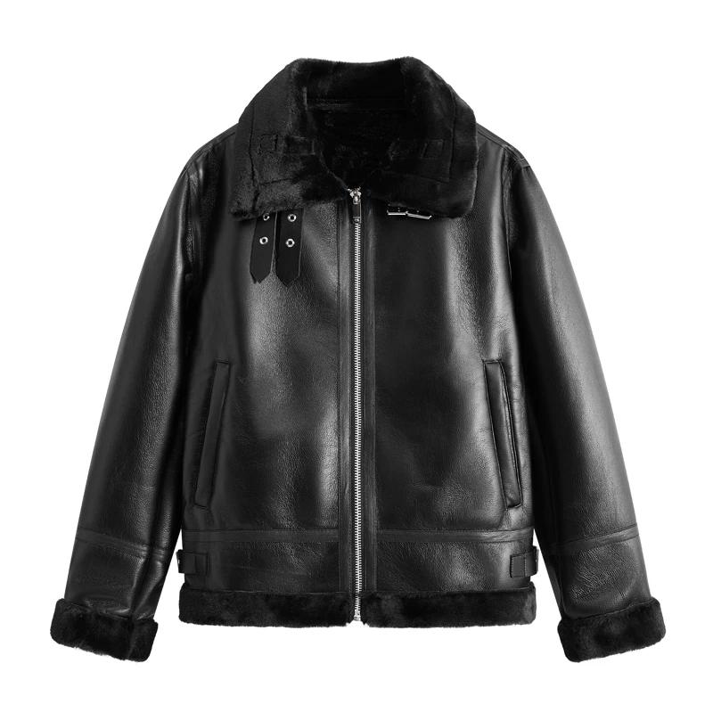 Veste en cuir d'agneau rétro pour hommes