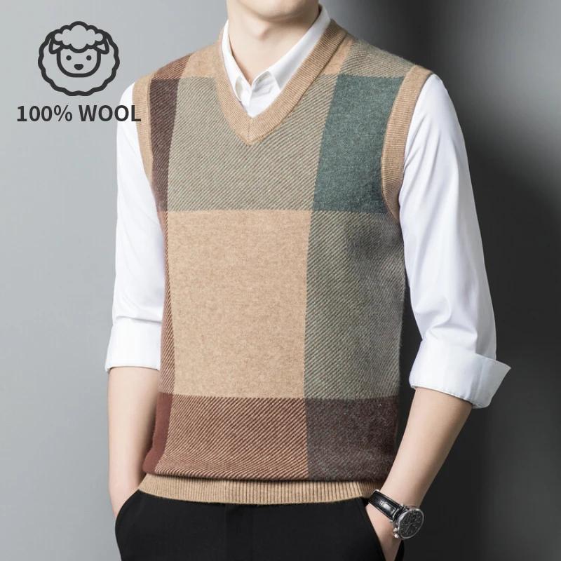 Glaçure col en V 100% laine pour homme