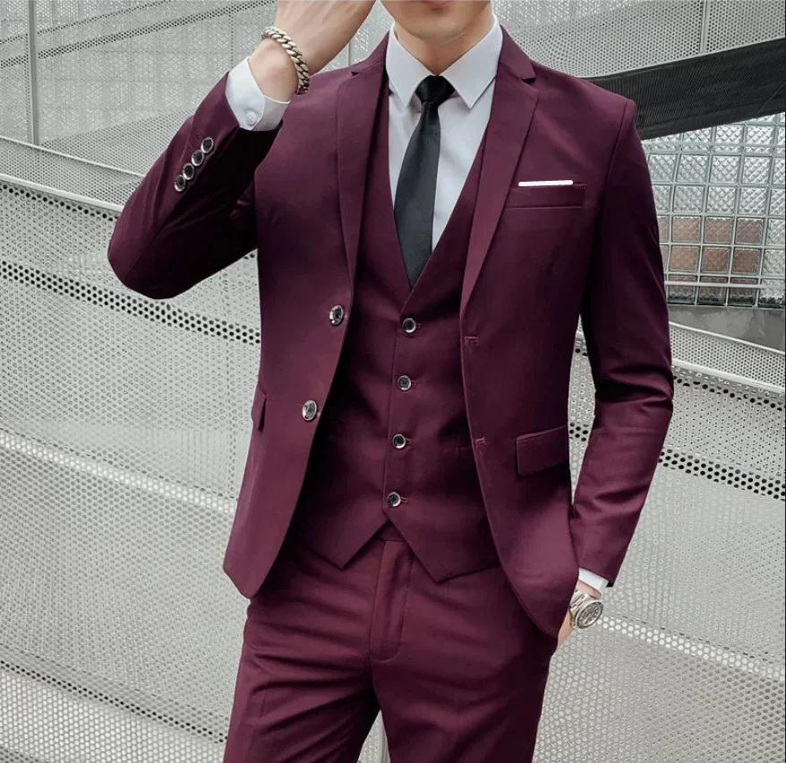 Costume (Blazer + gilet + pantalon) pour hommes