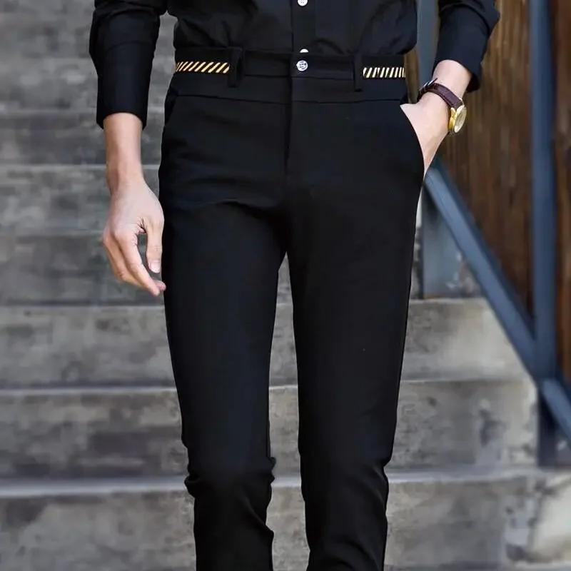 Pantalon de costume noir pour hommes