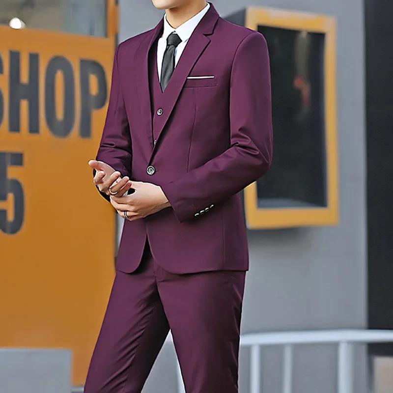 Costume de mariage slim fit trois pièces pour homme