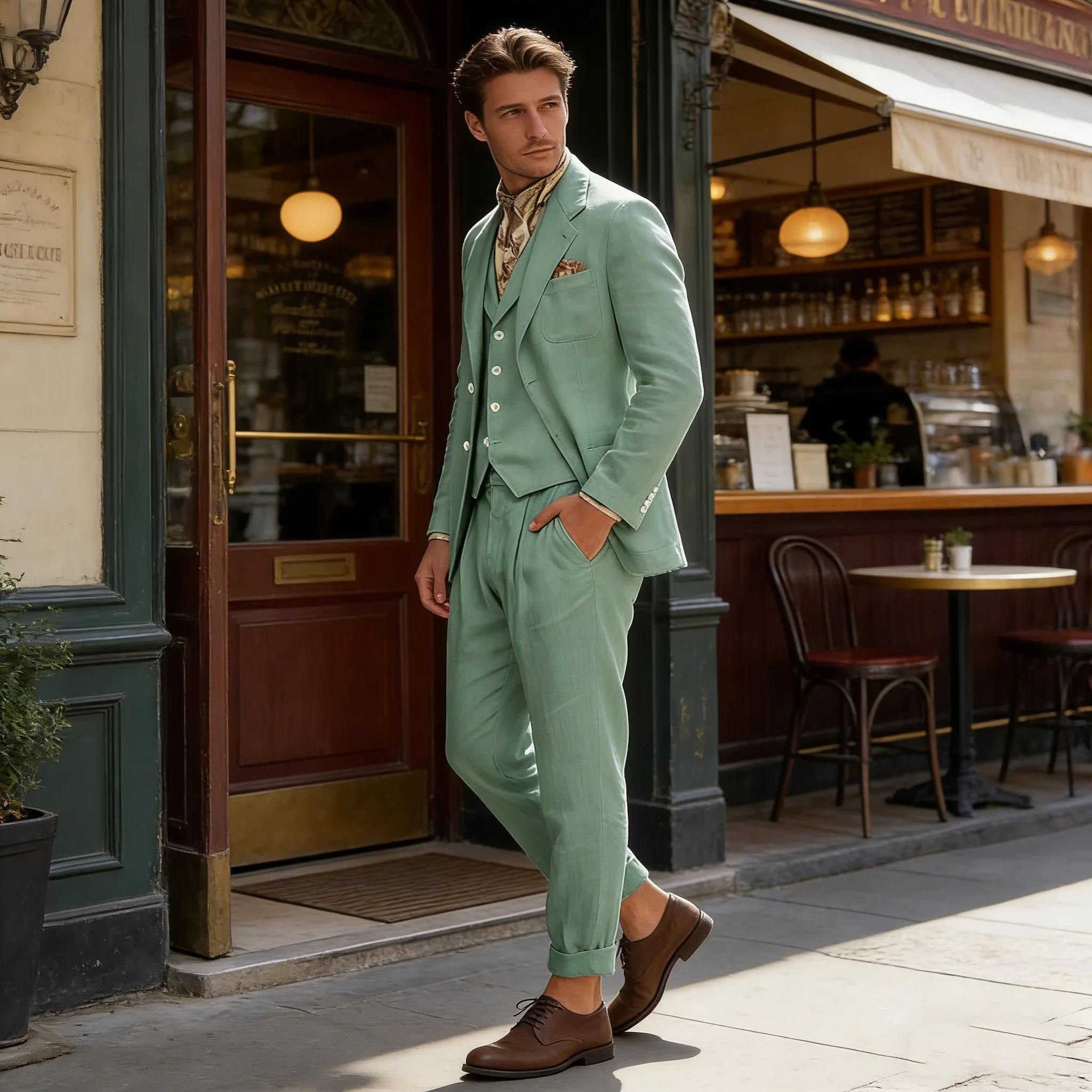 Costume en lin de luxe pour homme