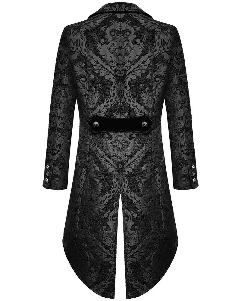 Diable mode hommes gothique Steampunk Tailcoat veste noir brocart damassé mariage Cosplay Costumes