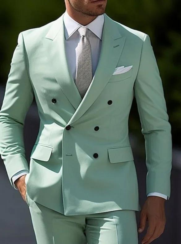 Costumes de mariage sur mesure à double boutonnage pour hommes