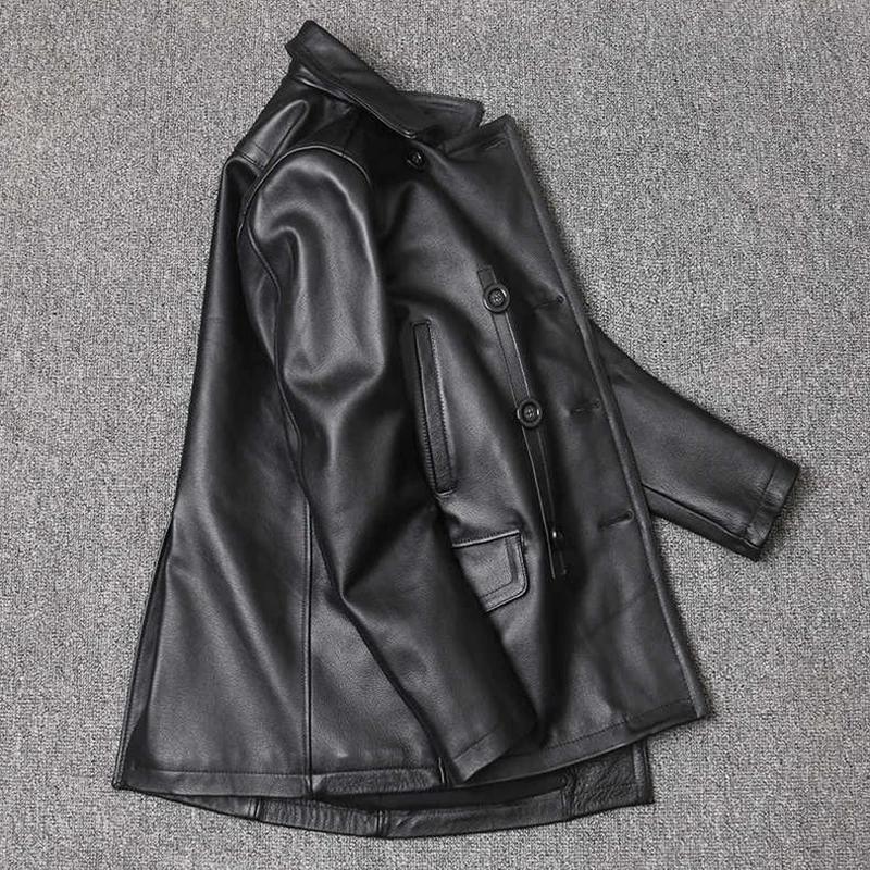 Veste en cuir véritable pour homme