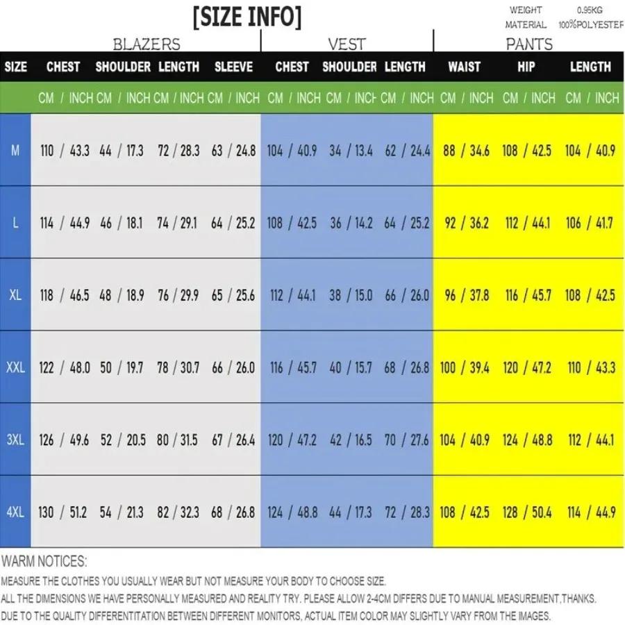 Nouveaux hommes 3 pièces ensembles de noël blazers + gilet + pantalon 2026
