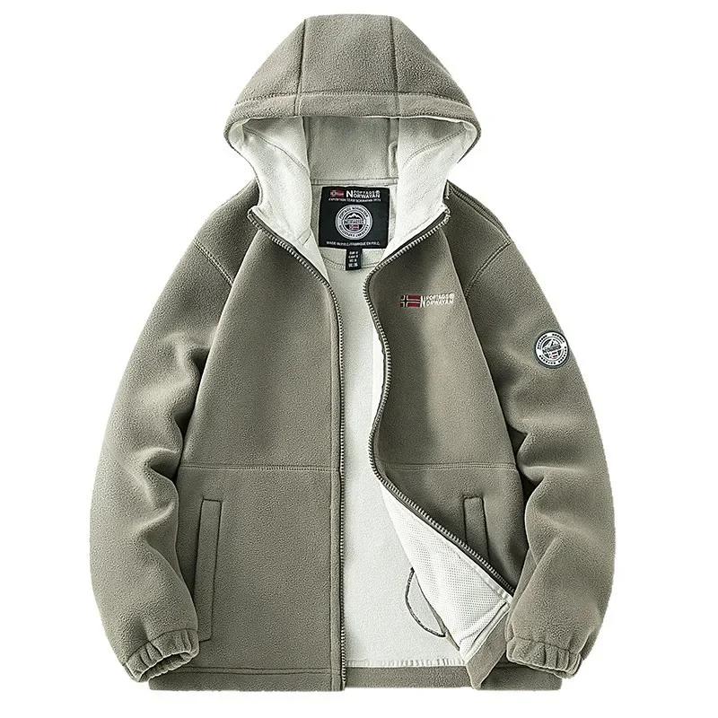 Veste d'hiver épaisse en polaire Double couche pour hommes