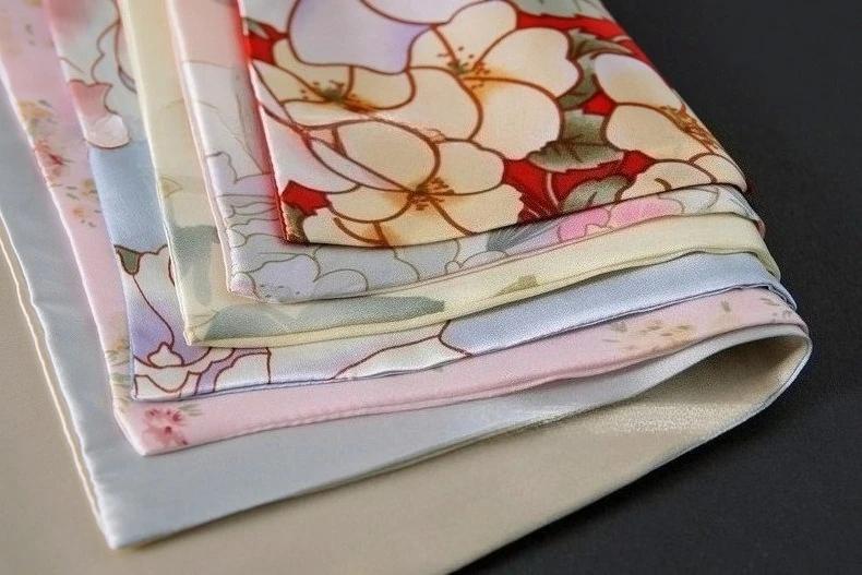 35*35 cm costume en soie de mûrier naturelle poche carré Hanky plaine crêpe Satin AB Double face