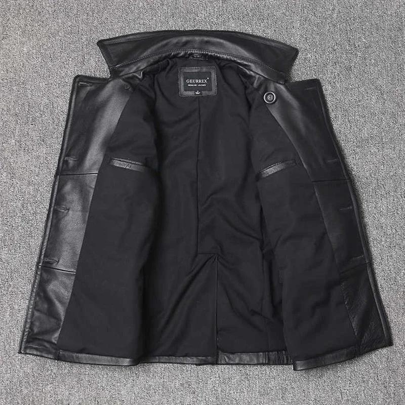 Veste en cuir véritable pour hommes