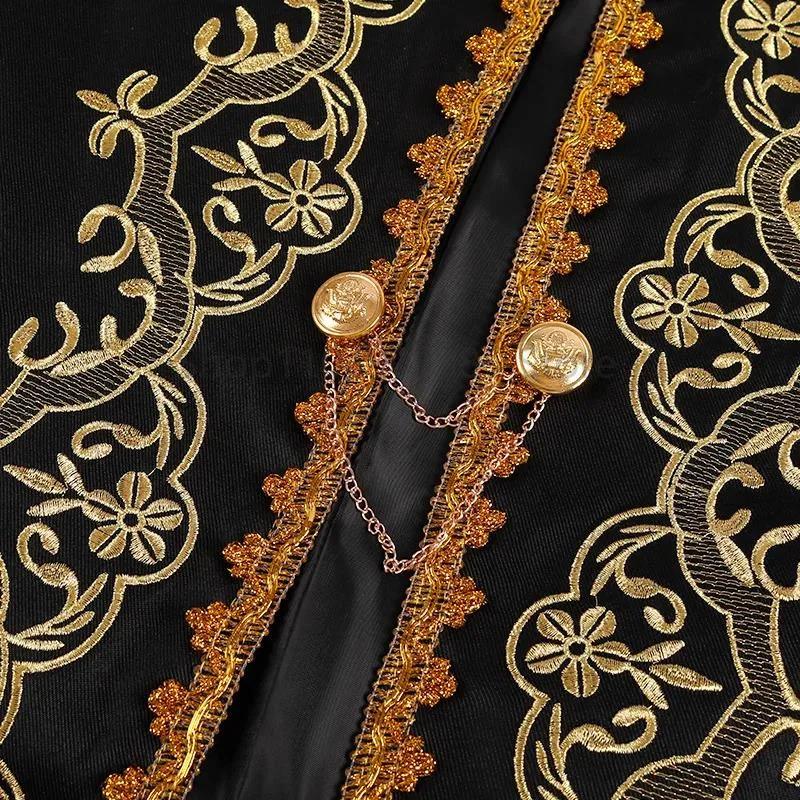 Veste de robe de cour incrustée d'or pour hommes