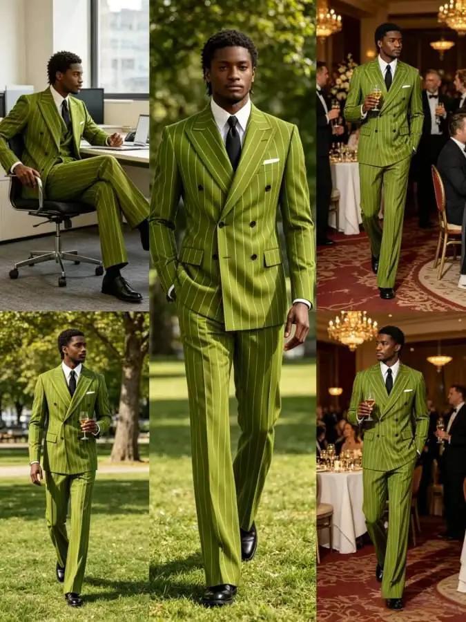 Costume 2 pièces rayé pour homme
