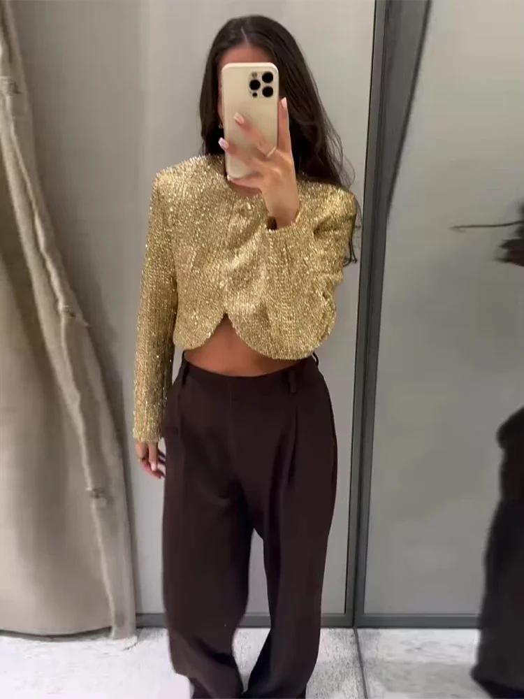 Veste Chic en fil métallique de Style Tweed