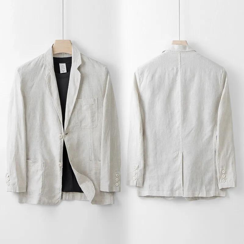 Veste de costume 100% lin pour hommes