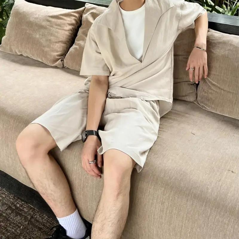 Costume décontracté en lin pour homme