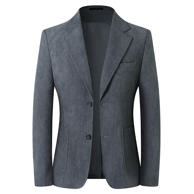 2025 nouveaux blazers en velours côtelé kaki/gris pour hommes