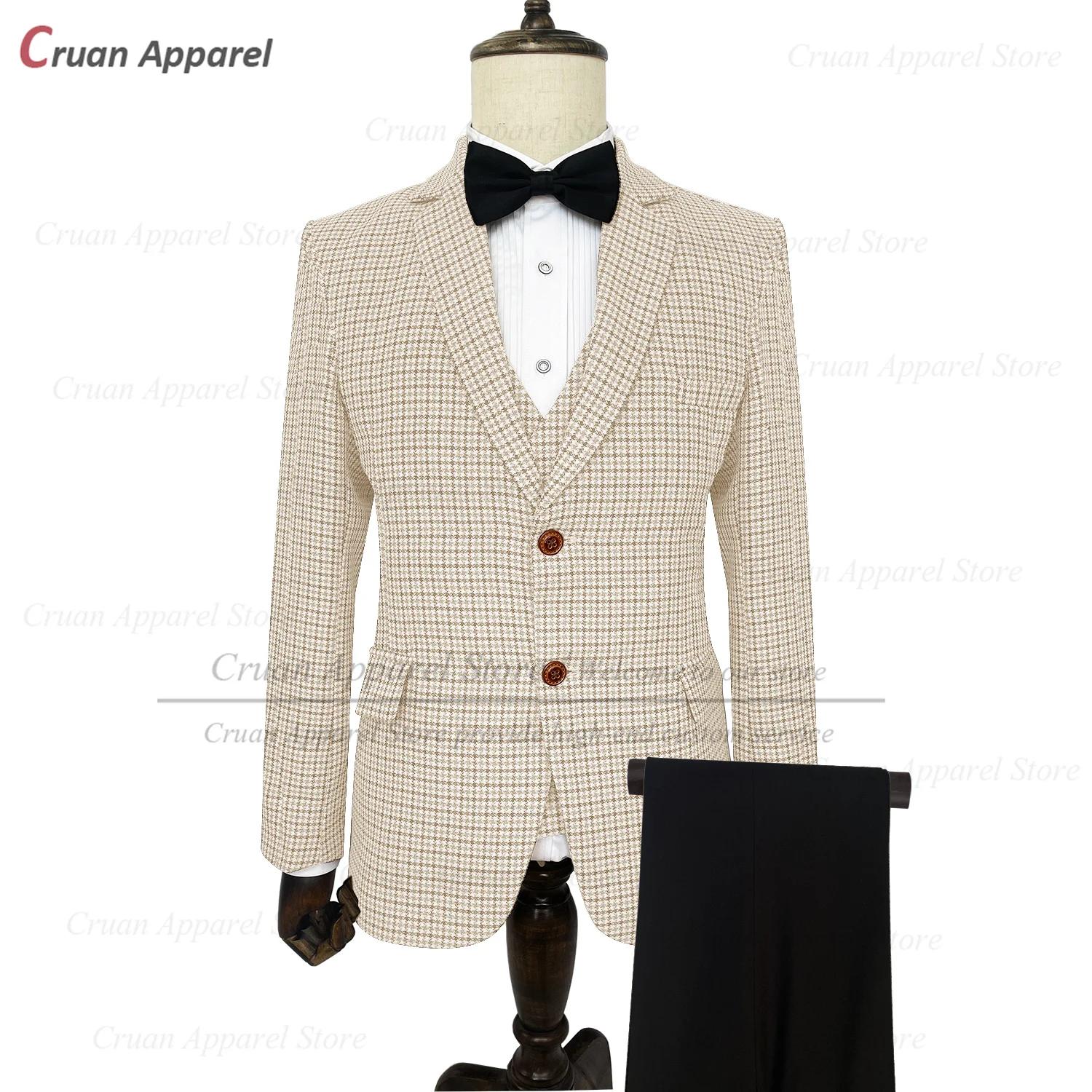 Ensemble blazer à carreaux pour hommes