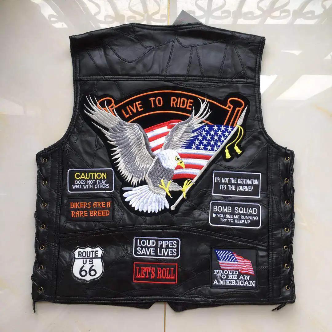 Gilet de motard en cuir pour hommes