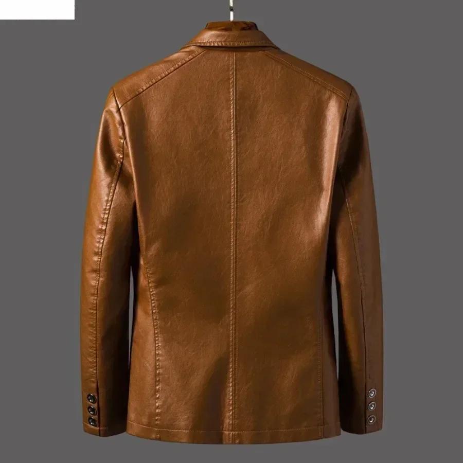 Nouvelle veste en cuir pour hommes d'affaires décontracté revers