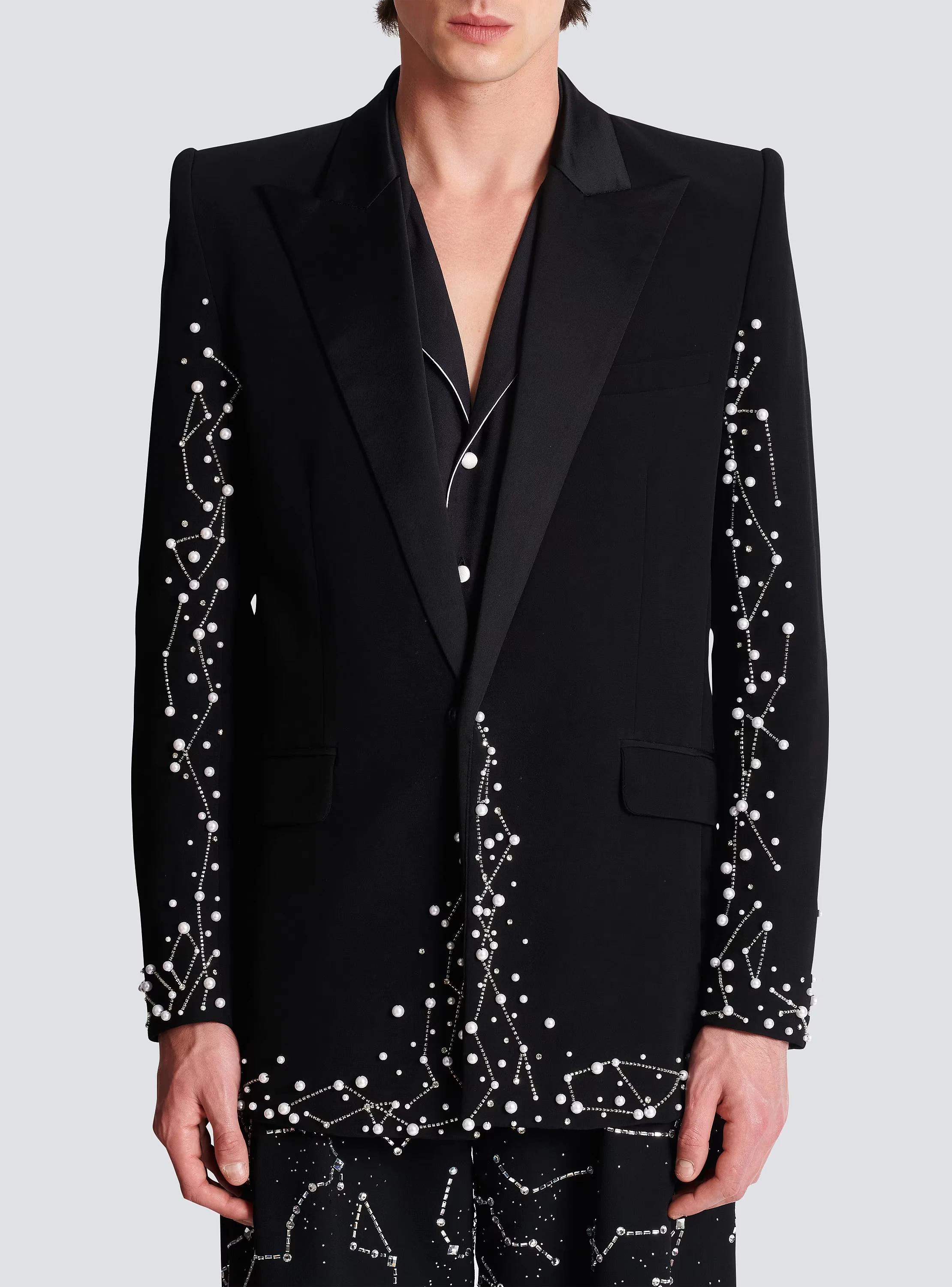 Costume de mariage moderne perlé pour hommes