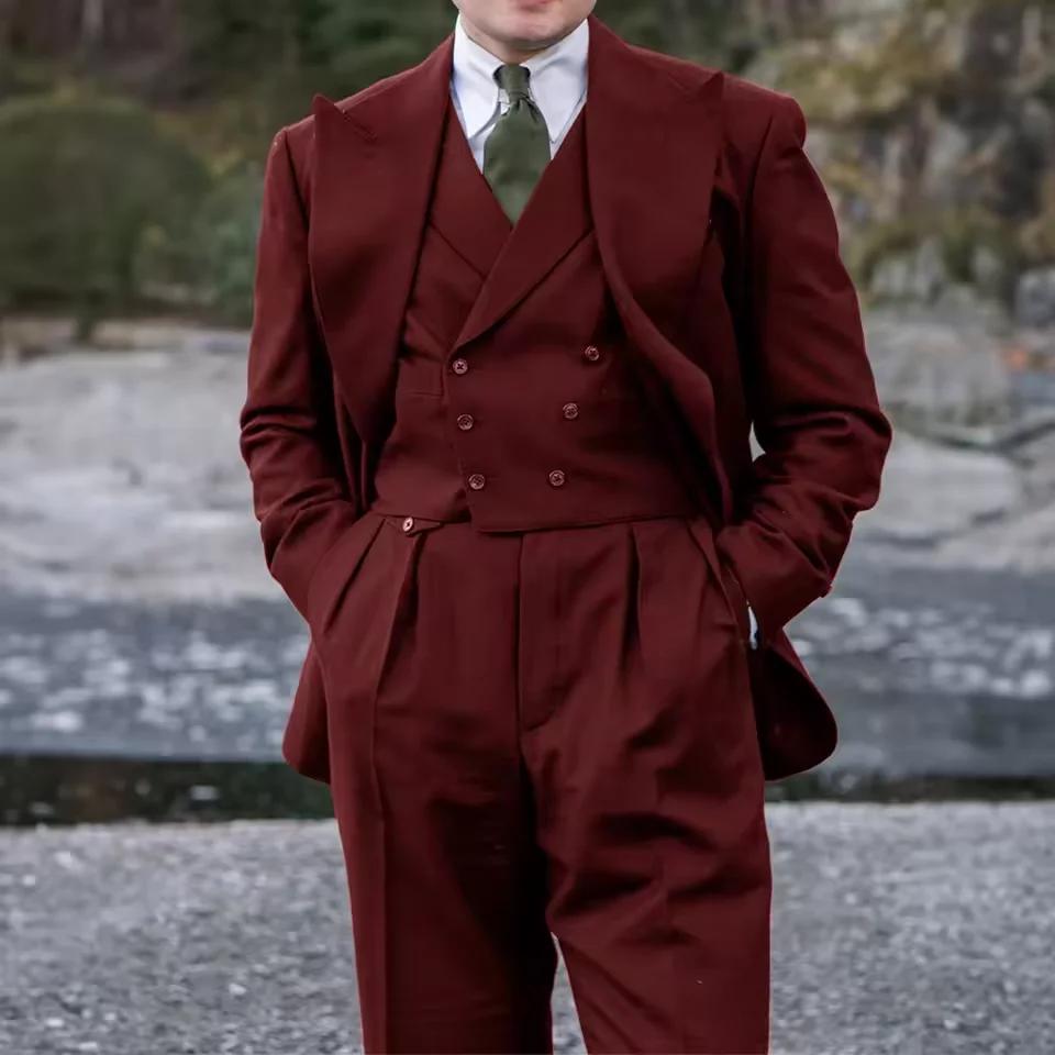 Costume 3 pièces en lin pour homme