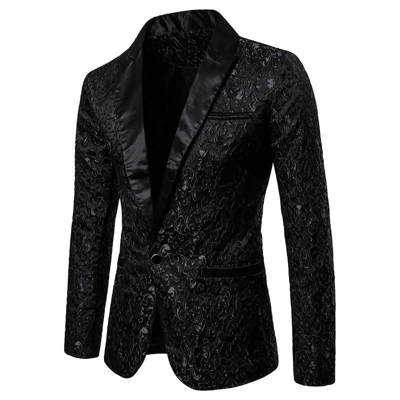 Costume Jacquard Doré pour Homme – Veste Ample Luxueuse pour Affaires