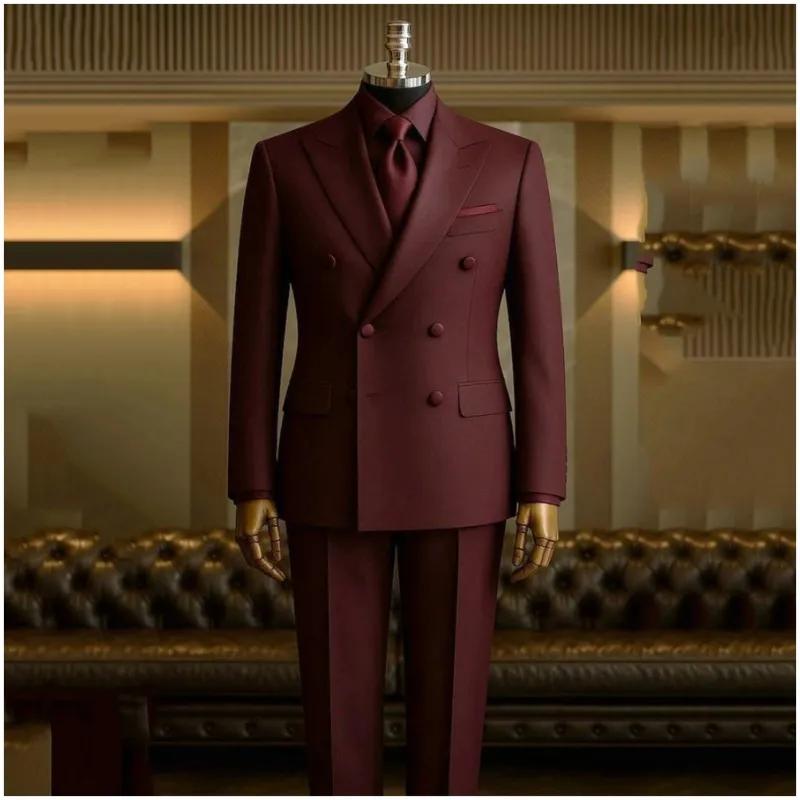 Costumes bordeaux pour hommes