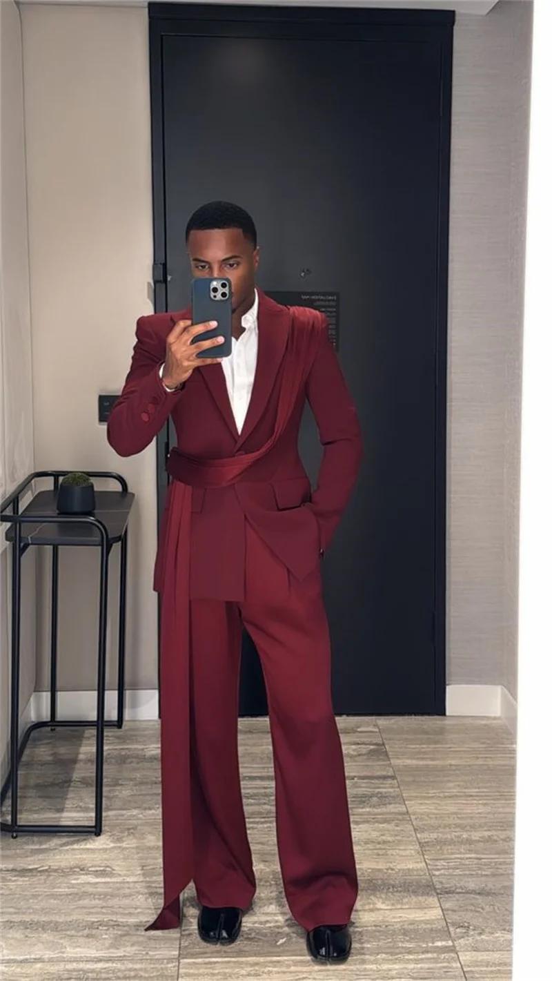 Ensemble de costumes bordeaux pour hommes