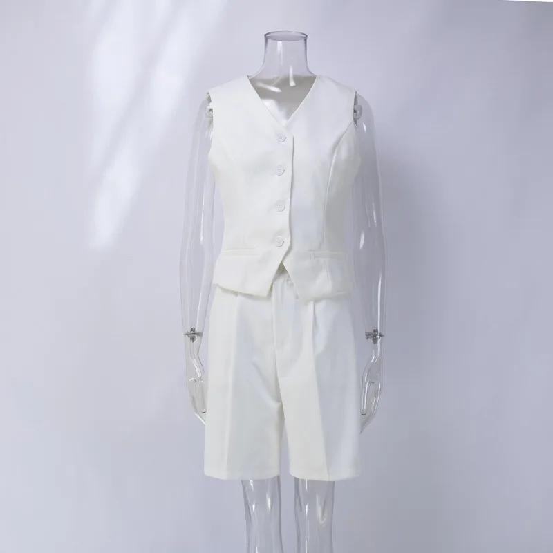 Gilet gilet costume 2026 printemps et été col en v simple boutonnage gilet droit costume short