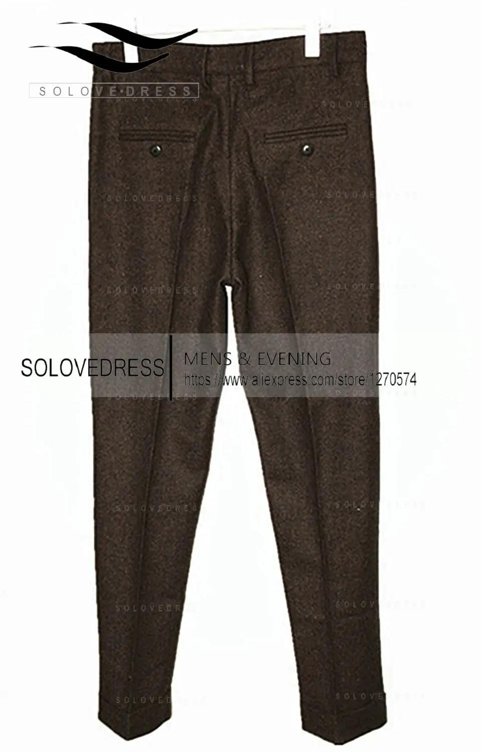 FJWool-Costume en tweed à chevrons pour hommes