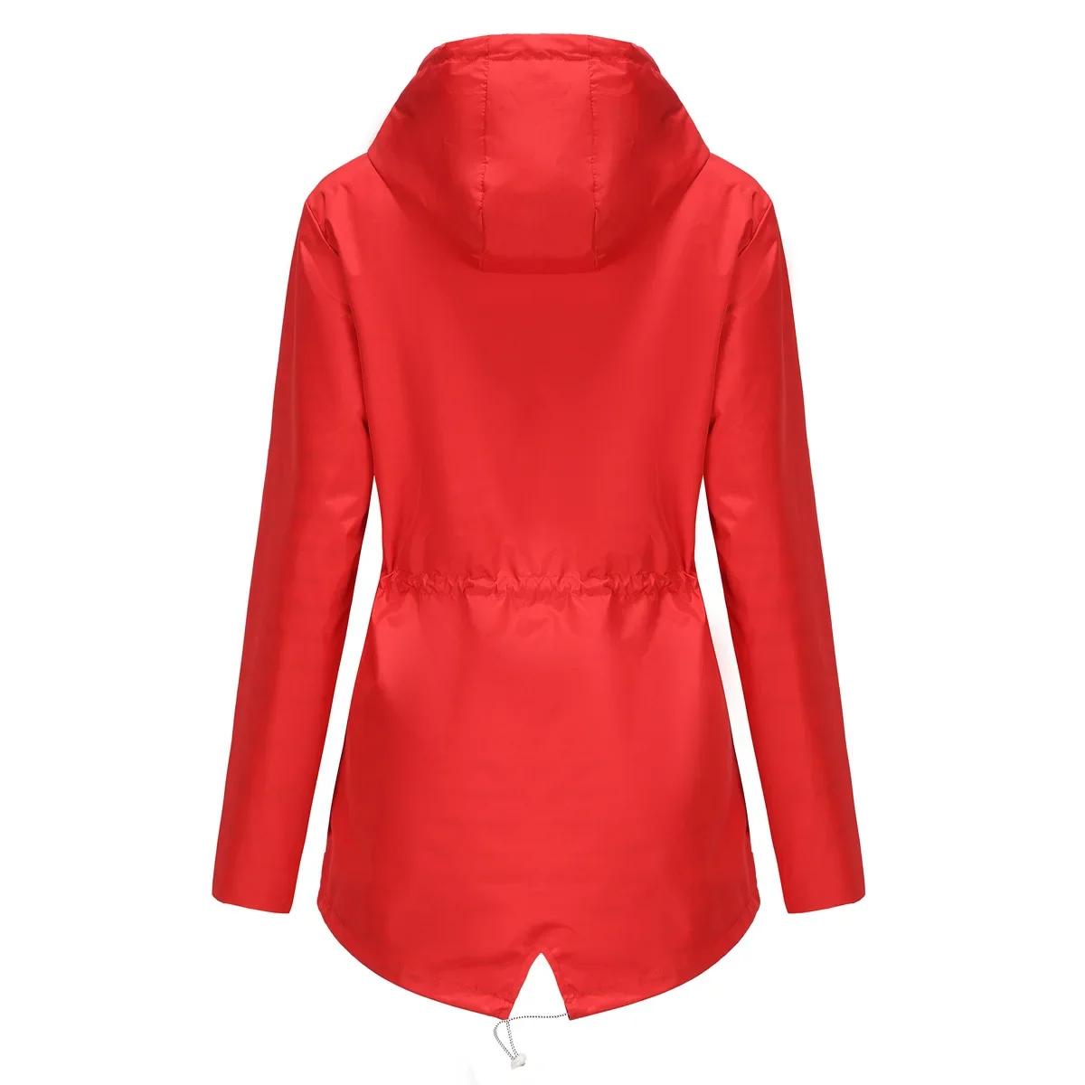 Veste à capuche imperméable bleue pour femmes