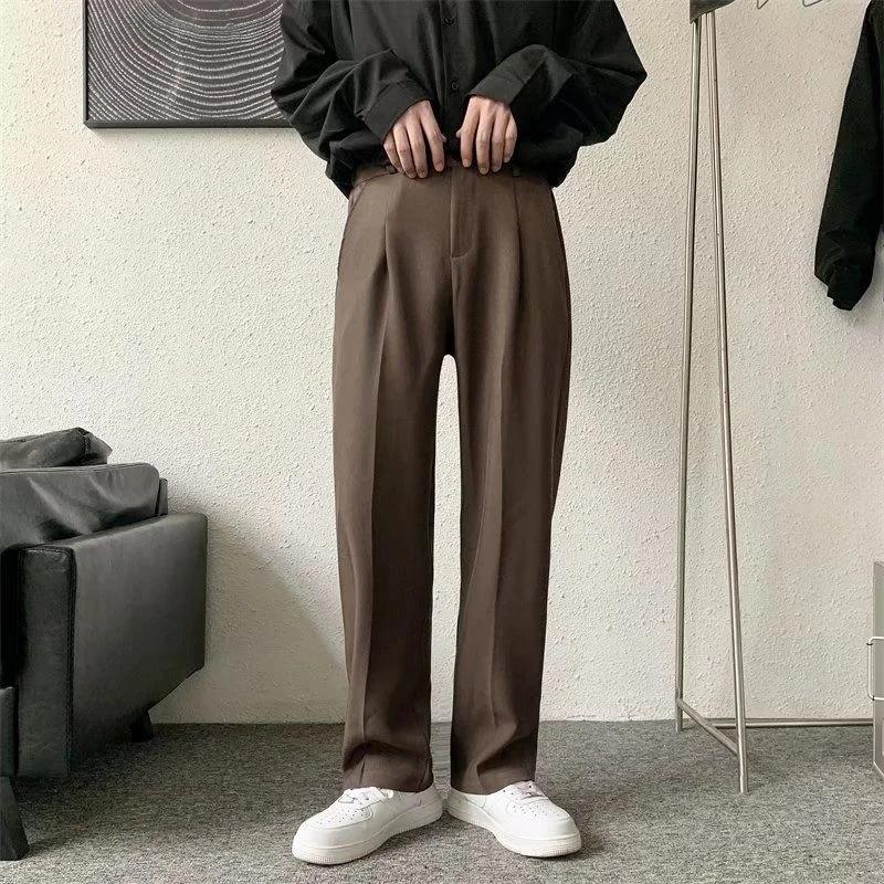 Pantalon de costume marron/noir pour hommes