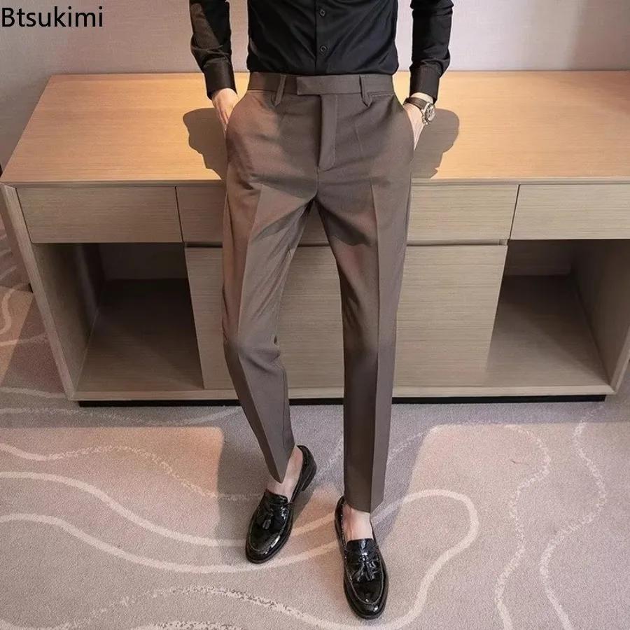 Pantalon de costume plissé décontracté pour homme