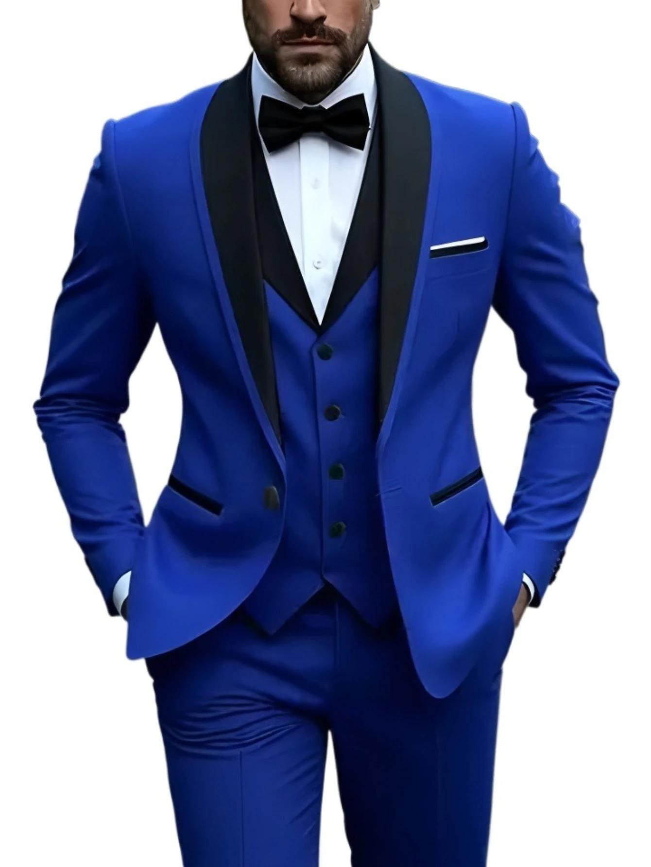 Costumes pour hommes à fente blanche 3 pièces