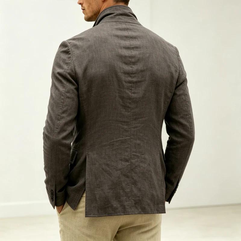 Blazer croisé en lin pour homme