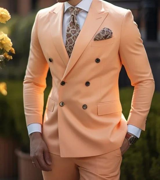 Costumes de mariage sur mesure à double boutonnage pour hommes