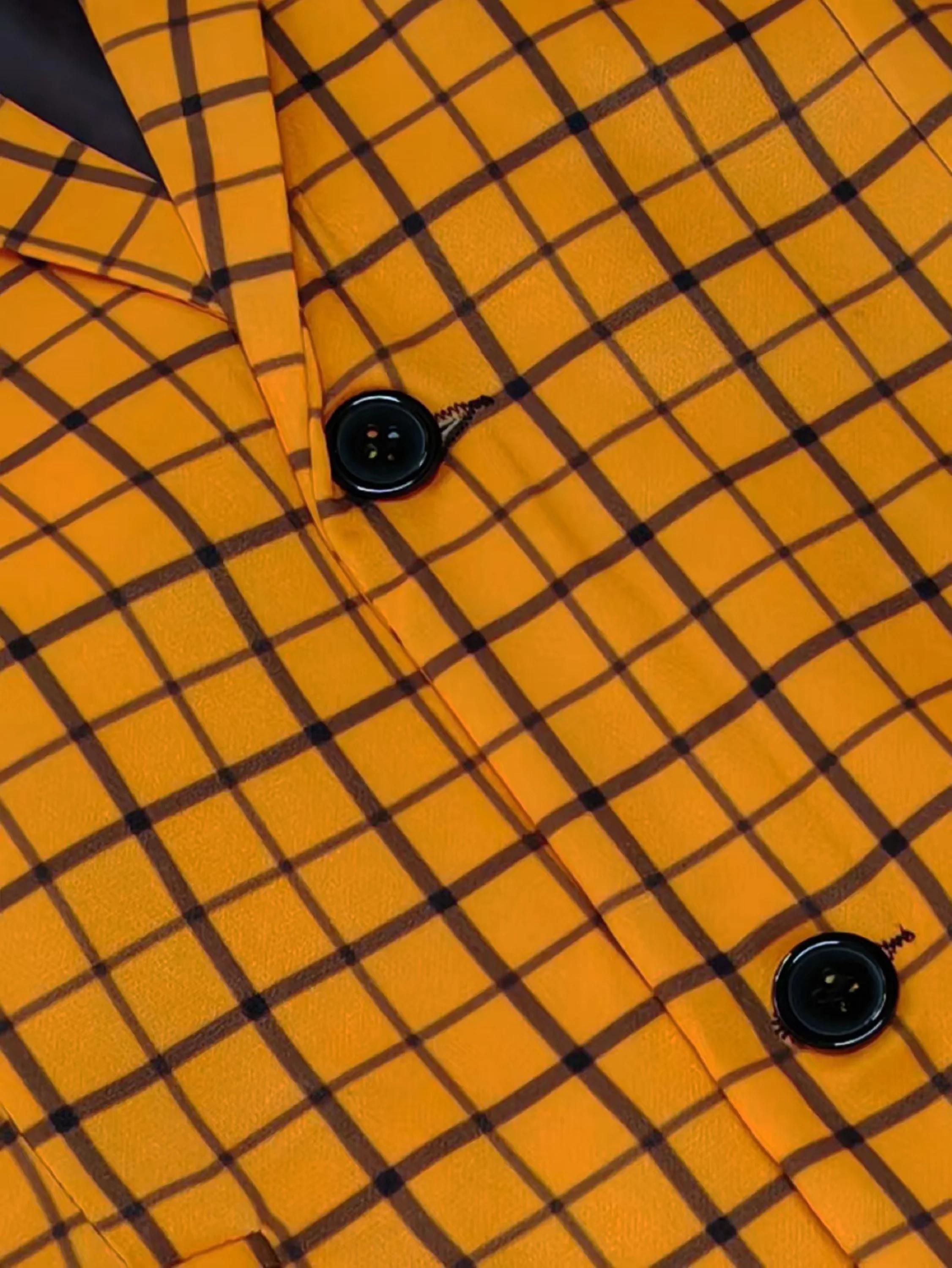 Veste de costume élégante à carreaux pour homme avec poches