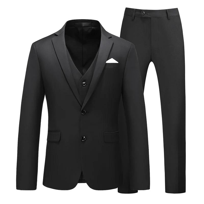 2026 nouveau Costume vert pour hommes 3 pièces (veste + pantalon + gilet) noir gris rouge Terno Masculino mode