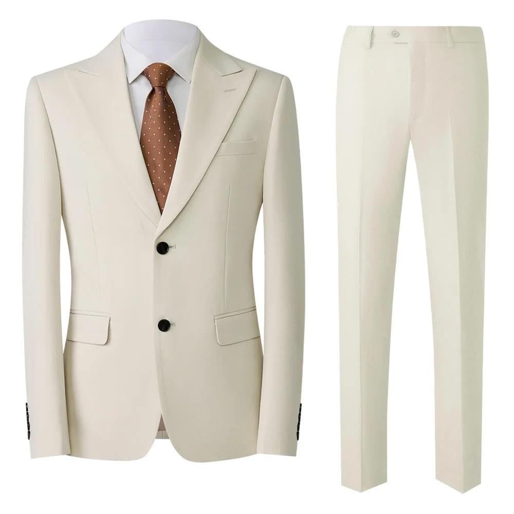 Costume 2 pièces beige pour homme
