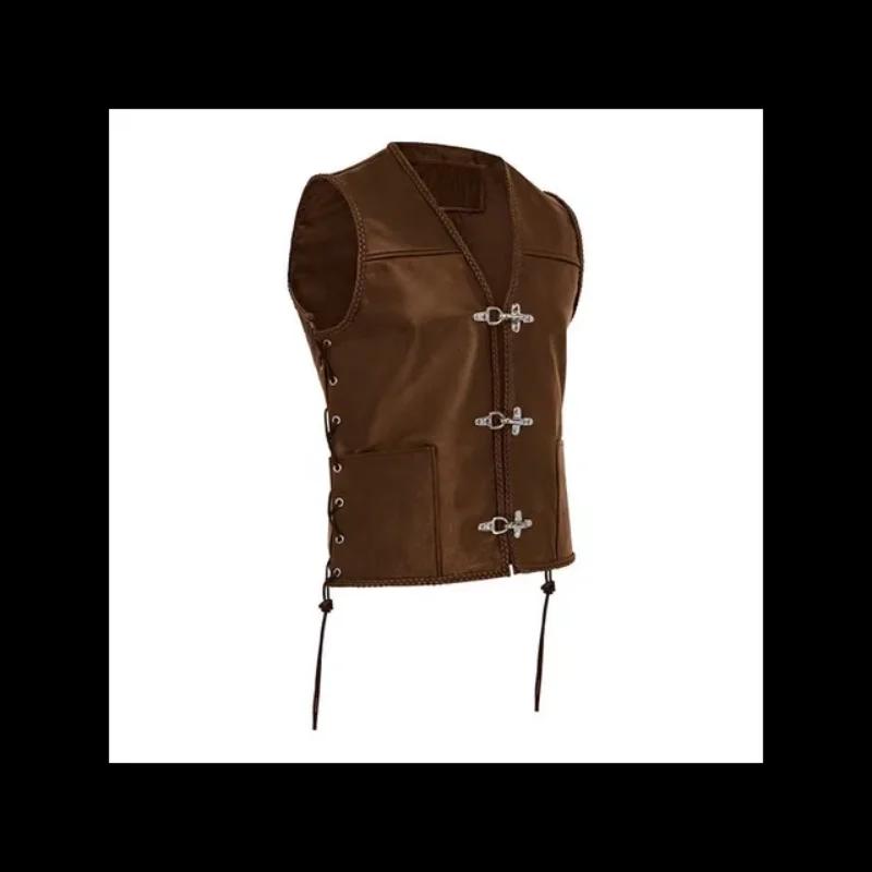 Gilet en cuir Vintage pour hommes