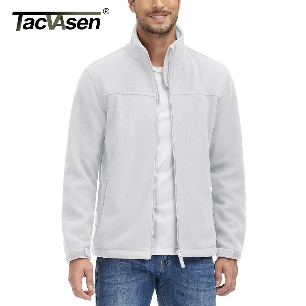 TACVASEN hommes chaleur polaire veste col montant pleine fermeture éclair coupe-vent manteau randonnée travail en plein