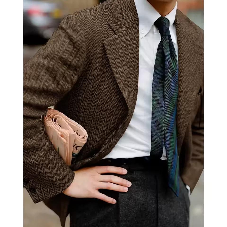 Veste de costume à chevrons pour hommes