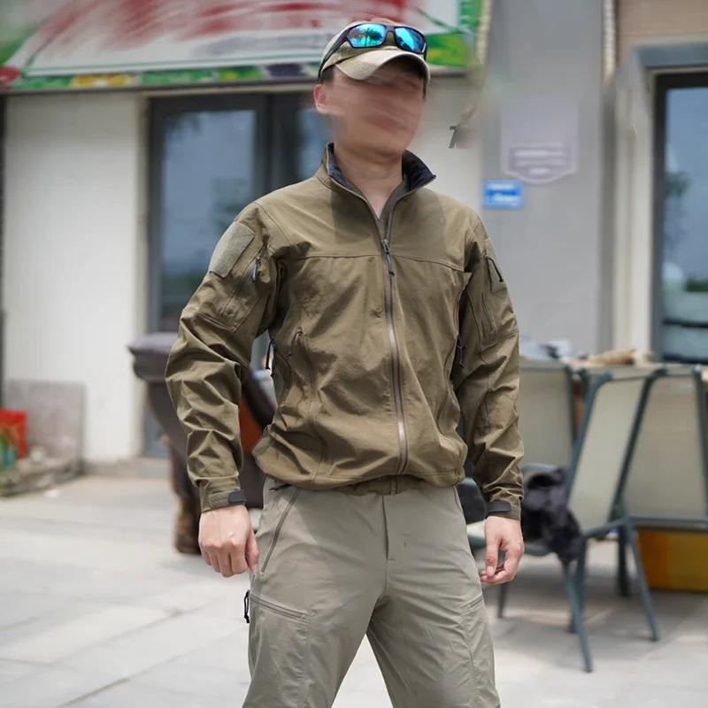 Veste tactique verte crocodile en nylon à peau d'orange