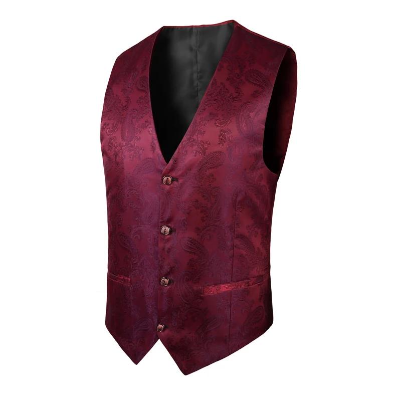 Gilet noir Jacquard à col en v pour hommes