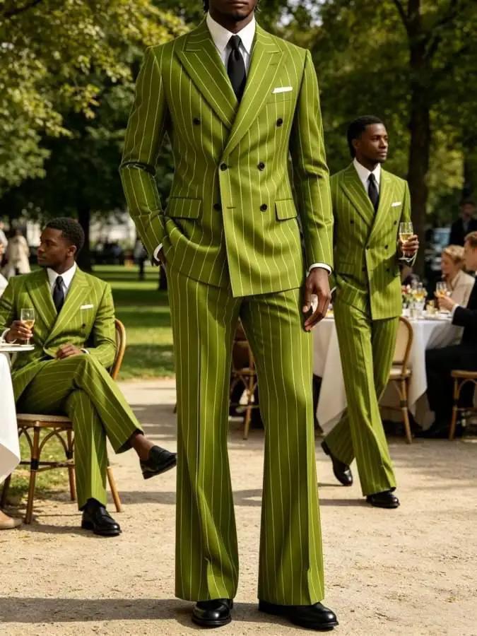 Costume 2 pièces rayé pour homme