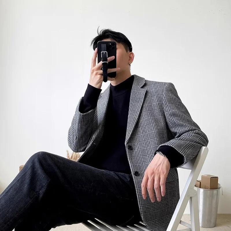 Veste de costume en laine de Style américain pour hommes pour le printemps et l'automne