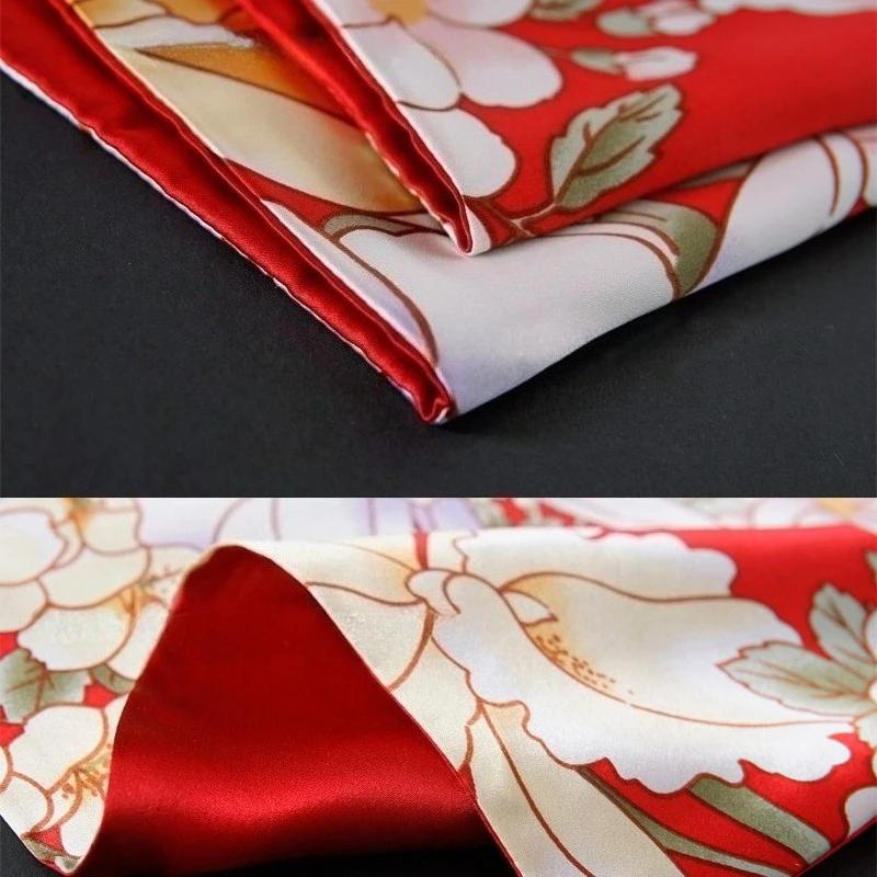 35*35 cm costume en soie de mûrier naturelle poche carré Hanky plaine crêpe Satin AB Double face