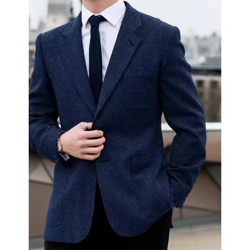 Veste de costume en laine pour hommes