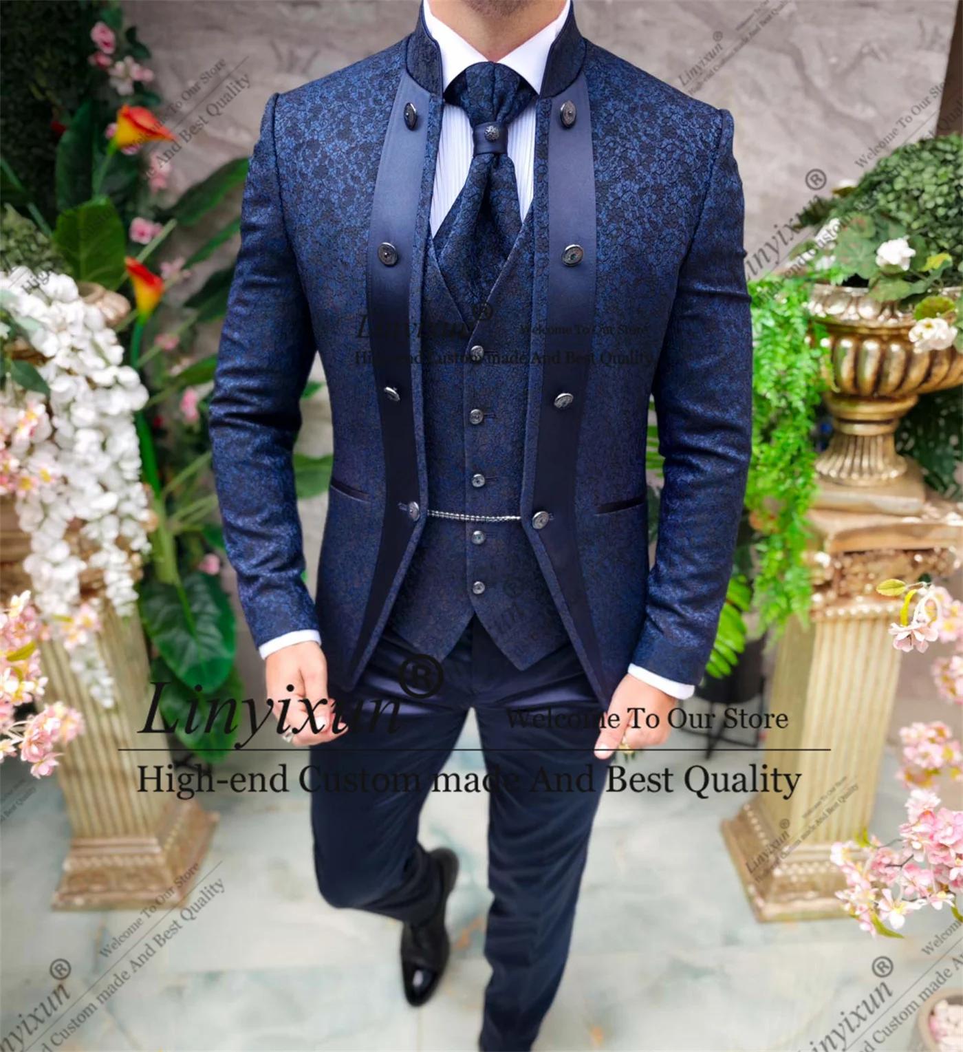 Costumes de mariage jacquard indépendants pour hommes