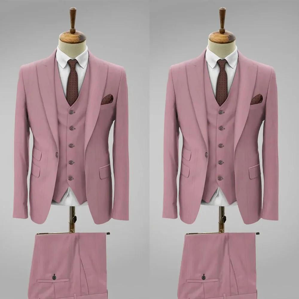 Nouvel Arrivage Rose – Costume Homme Sur Mesure 3 Pièces (Blazer